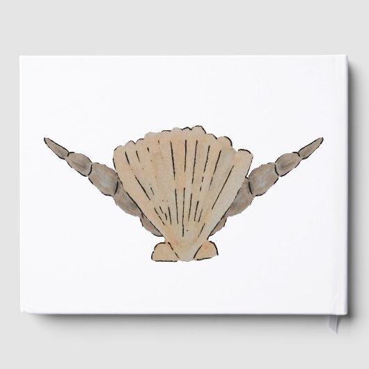 Beach Wedding Waterverf Sea Shells Gastenboek (Achterkant)