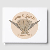 Beach Wedding Waterverf Sea Shells Gastenboek (Voorkant)