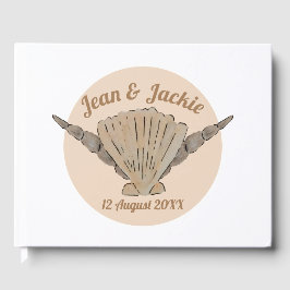 Beach Wedding Waterverf Sea Shells Gastenboek