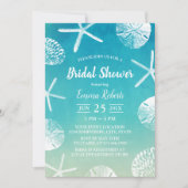 Beach Wedding Waterverf Seashells Vrijgezellenfees Kaart (Voorkant)