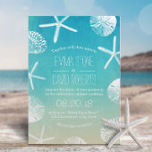 Beach Wedding Waterverf Starfish & Seashells Kaart