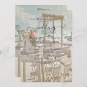 Beach Wedding Wedding Retro Arch Wedding Kaart (Voorkant / Achterkant)