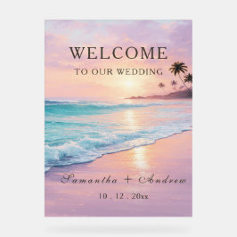 Beach Wedding Welkomstbord Sjabloon Acryl Bord