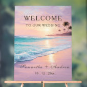 Beach Wedding Welkomstbord Sjabloon Acryl Bord (Neutraal)