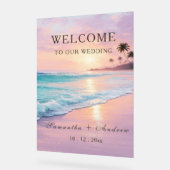 Beach Wedding Welkomstbord Sjabloon Acryl Bord (Hoek)