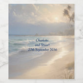 Beach Wedding Wijn Etiket (Enkel label)