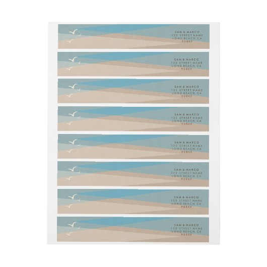 Beach Wedding wraparound retour adreslabel (Vel)