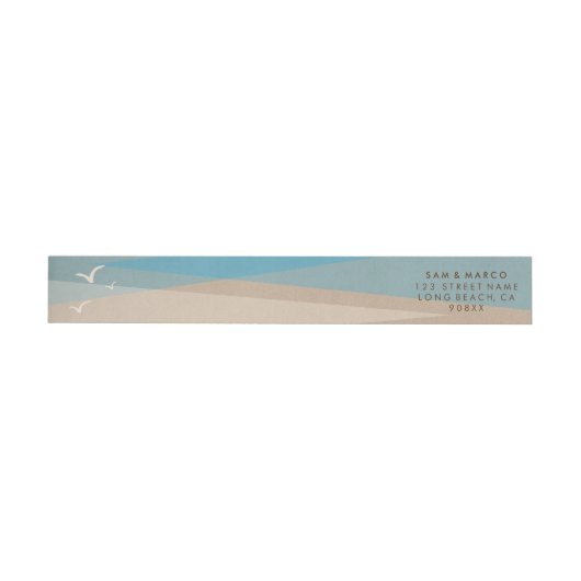 Beach Wedding wraparound retour adreslabel (Individueel)