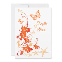 Beach Wedding | Zand, Oranje, wit | Bloemen