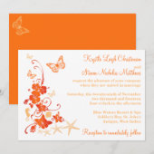 Beach Wedding | Zand, Oranje, wit | Bloemen Kaart (Voorkant / Achterkant)