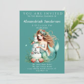 Beach Wedding Zeemeermin Vrijgezellenfeest Kaart (Staand voorkant)