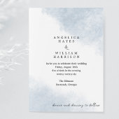 BEACH WEDING INVITATION IN DUSTY BLUE WATERVERF KAART