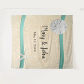 Beach Weduwfoto Sand Dollar Beach Backdrop Wandkleed (Voorkant (horizontaal))