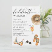 Beach Weekend Away Bachelorette Vrijgezellenfeest Kaart (Staand voorkant)