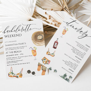 Beach Weekend Away Bachelorette Vrijgezellenfeest Kaart