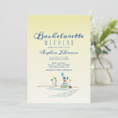 Beach Weekend Bachelorette Itinerary Uitnodiging (Staand voorkant)