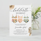 Beach Weekend Bikini Bachelorette Vrijgezellenfees Kaart (Staand voorkant)