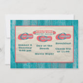 Beach Weekend Getaway Bachelorette Invitation SSM Kaart (Achterkant)