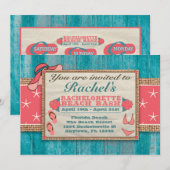 Beach Weekend Getaway Bachelorette Invitation SSM Kaart (Voorkant / Achterkant)