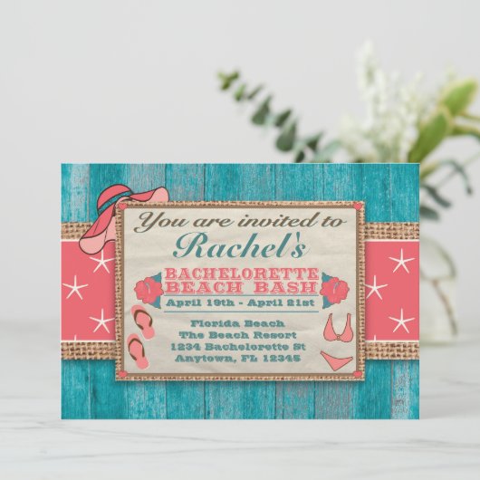 Beach Weekend Getaway Bachelorette Kaart (Staand voorkant)