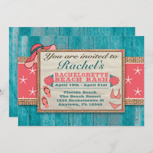 Beach Weekend Getaway Bachelorette Kaart (Voorkant / Achterkant)