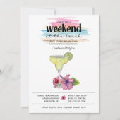 Beach Weekend Margarita en Hibiscus Bachelorette Kaart (Voorkant)