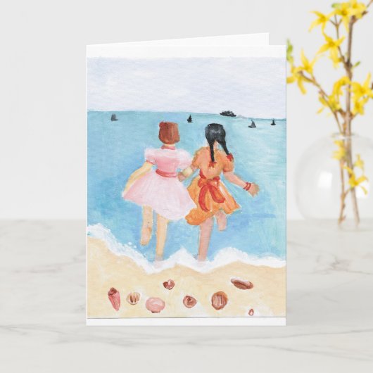 Beach Wenskaart Kaart (Gele Bloem)