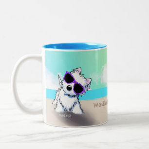Beach Westie Classic Mok, 11 oz Tweekleurige Koffiemok