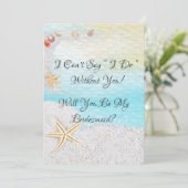 Beach White Sand zal je mijn Bridesmaid zijn Kaart (Staand voorkant)