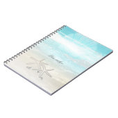 Beach White Starfish Elegant Summer Chic Tropical Notitieboek (Linkerzijde)