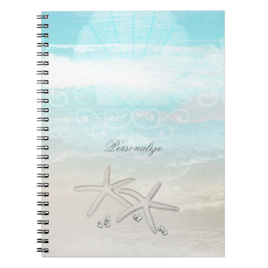 Beach White Starfish Elegant Summer Chic Tropical Notitieboek (Voorkant)