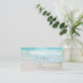 Beach White Starfish Elegant Summer Chic Tropical Visitekaartje (Staand voorkant)