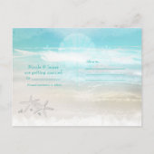 Beach White Starfish Elegant Summer Save the Date Aankondigingskaart (Achterkant)