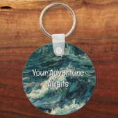 Beach Whitecaps Uw avontuur begint Sleutelhanger (Achterkant)