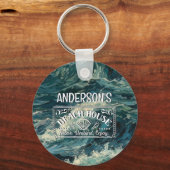 Beach Whitecaps Uw avontuur begint Sleutelhanger (Voorkant)