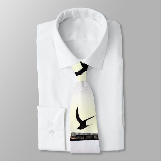 Beach Windbreak Fence & Seagull Art Stropdas (Gebonden)