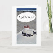 BEACH WISHES=WARM CHRISTMAS WIST NAAR U! FEESTDAGEN KAART (Voorkant)