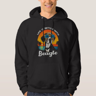 Beach  with a Beagle Dog Hoodie