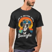Beach  with a Beagle Dog T-shirt (Voorkant)