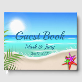 Beach with Colorful Starfish Guestbook Gastenboek