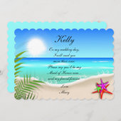 Beach with Colorful Starfish Maid of Honor Kaart (Voorkant / Achterkant)