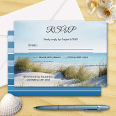 Beach with Dunes Wedding RSVP Invitation Kaart