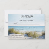 Beach with Dunes Wedding RSVP Invitation Kaart (Voorkant)