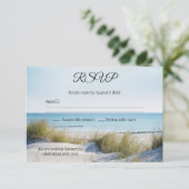 Beach with Dunes Wedding RSVP Invitation Kaart (Staand voorkant)