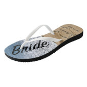 Beach with Hearts in Sand Bride Weddenschap Teensl Teenslippers (Schuin)