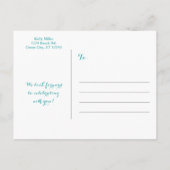 Beach with Hearts on the Sand Save the Date Kaart (Achterkant)