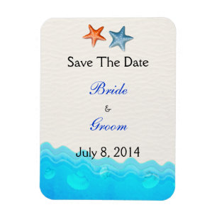 Beach with Starfish Save the Date Magneet