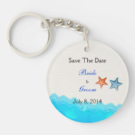 Beach with Starfish Save the Date Sleutelhanger
