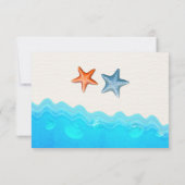 Beach with Starfish Weddenschap Kaart (Achterkant)