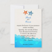 Beach with Starfish Weddenschap Kaart (Voorkant)